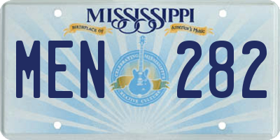 MS license plate MEN282