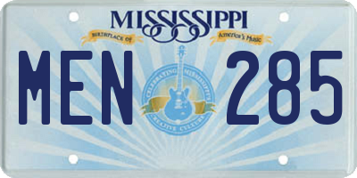 MS license plate MEN285