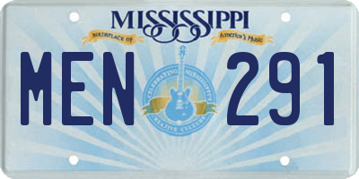 MS license plate MEN291