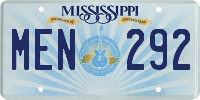 MS license plate MEN292
