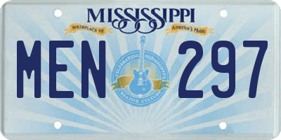 MS license plate MEN297