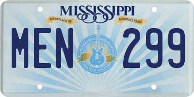 MS license plate MEN299