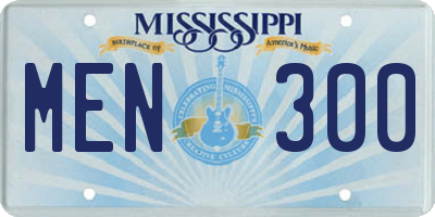 MS license plate MEN300