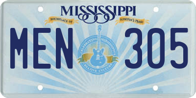 MS license plate MEN305