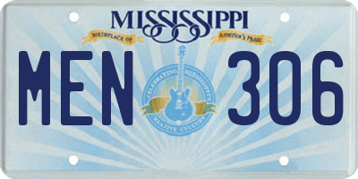 MS license plate MEN306