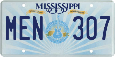 MS license plate MEN307
