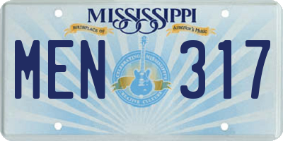 MS license plate MEN317