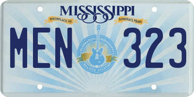 MS license plate MEN323