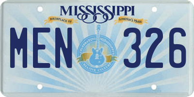 MS license plate MEN326