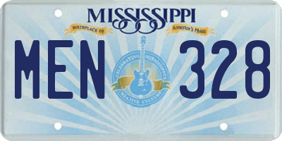 MS license plate MEN328