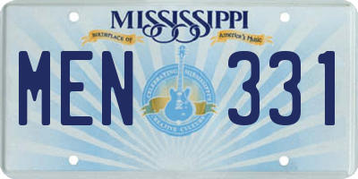 MS license plate MEN331