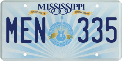 MS license plate MEN335