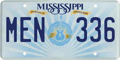 MS license plate MEN336