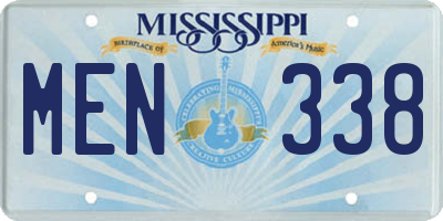 MS license plate MEN338