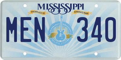 MS license plate MEN340