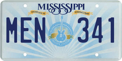 MS license plate MEN341