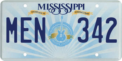 MS license plate MEN342