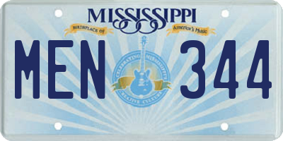MS license plate MEN344