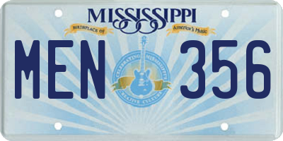 MS license plate MEN356