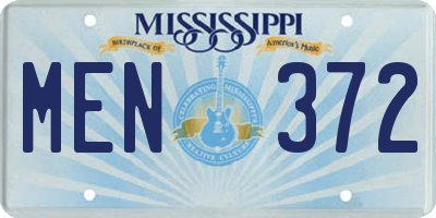 MS license plate MEN372