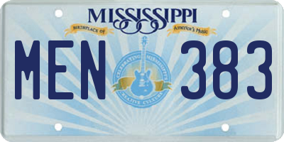 MS license plate MEN383