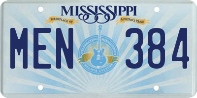 MS license plate MEN384
