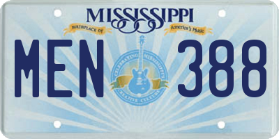 MS license plate MEN388