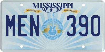 MS license plate MEN390