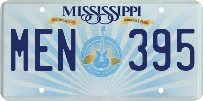 MS license plate MEN395