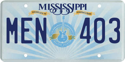 MS license plate MEN403
