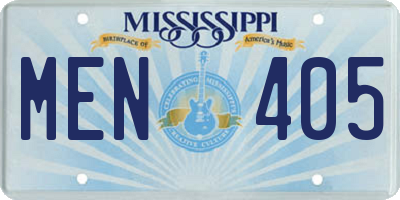 MS license plate MEN405