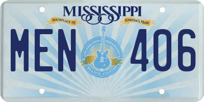 MS license plate MEN406