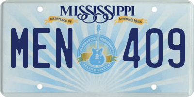 MS license plate MEN409