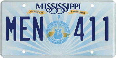 MS license plate MEN411