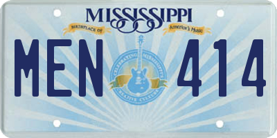 MS license plate MEN414