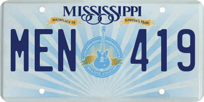 MS license plate MEN419