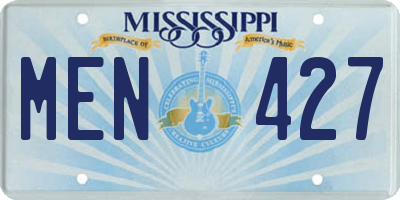 MS license plate MEN427