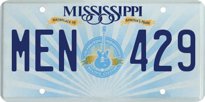 MS license plate MEN429