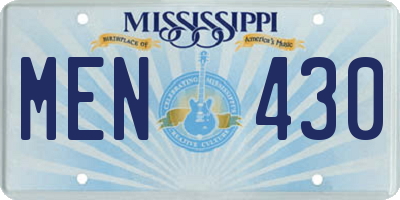MS license plate MEN430