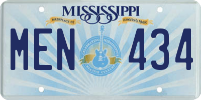 MS license plate MEN434