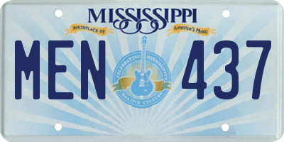 MS license plate MEN437