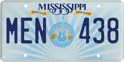 MS license plate MEN438