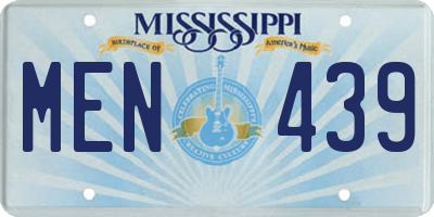 MS license plate MEN439