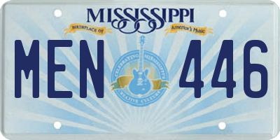 MS license plate MEN446