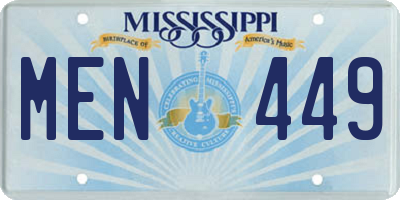MS license plate MEN449