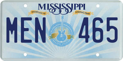MS license plate MEN465