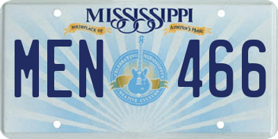 MS license plate MEN466