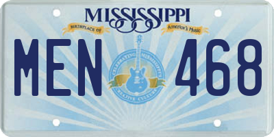 MS license plate MEN468
