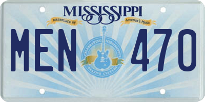 MS license plate MEN470