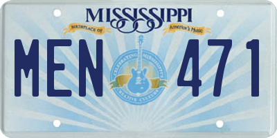 MS license plate MEN471